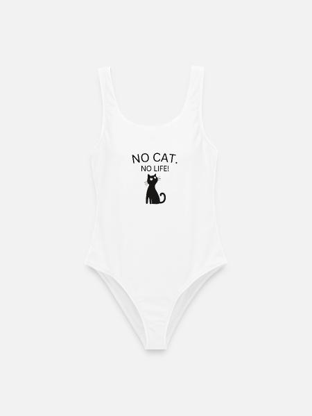 Keine Katze kein Leben - Frauen Badeanzug - Weiß