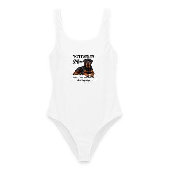 Rottweiler Mom Proud Loyal Protective - Frauen Badeanzug - Weiß - Vorne - AI Model Female 172 dark (172cm)