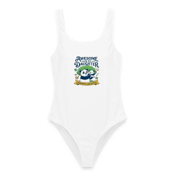 Awesome Like My Daughter Family Slogan - Frauen Badeanzug - Weiß - Vorne - AI Model Female 172 dark (172cm)