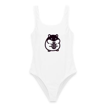 Suesser Hamster Icon - Frauen Badeanzug - Weiß - Vorne - AI Model Female 172 dark (172cm)