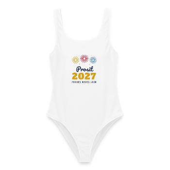 Prosit 2027 – Silvester Frohes neues Jahr - Frauen Badeanzug - Weiß - Vorne - AI Model Female 172 dark (172cm)