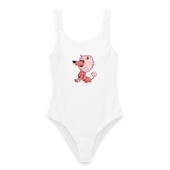 Fluffy Pink Dragon Maskottchen - Frauen Badeanzug - Weiß - Vorne - AI Model Female 172 dark (172cm)