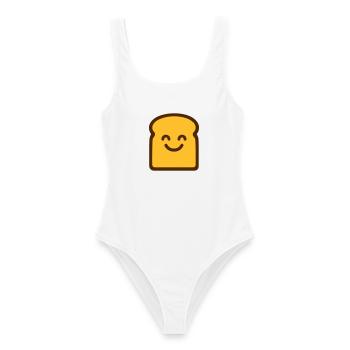 Toast mignon - Maillot de bain femme - blanc - Devant - AI Model Female 172 dark (172cm)