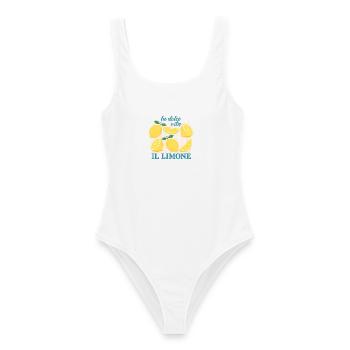 La Dolce Vita Il Limone - Frauen Badeanzug - Weiß - Vorne - AI Model Female 172 dark (172cm)