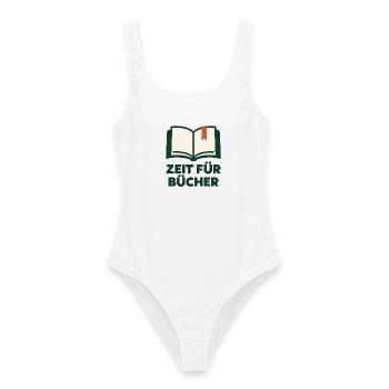 Zeit für Bücher - Buchmotiv mit Text - Frauen Badeanzug - Weiß - Vorne - AI Model Female 172 dark (172cm)