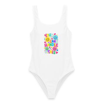You Can Handle This Positiver Motivationsspruch - Frauen Badeanzug - Weiß - Vorne - AI Model Female 172 dark (172cm)