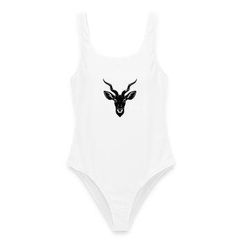 Kudu-Antilope - Frauen Badeanzug - Weiß - Vorne - AI Model Female 172 dark (172cm)