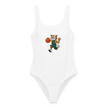 Katzen Basketball - Frauen Badeanzug - Weiß - Vorne - AI Model Female 172 dark (172cm)