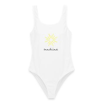 sunshine Sonne - Frauen Badeanzug - Weiß - Vorne - AI Model Female 172 dark (172cm)