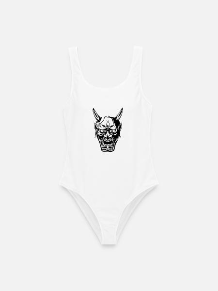Hannya Maske - Frauen Badeanzug - Weiß