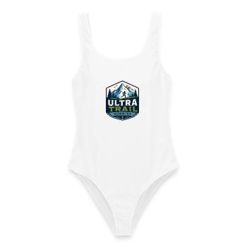 Ultra-Trailrunning - Frauen Badeanzug - Weiß - Vorne - AI Model Female 172 dark (172cm)