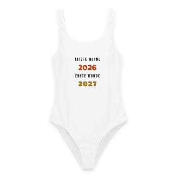 Letzte Runde 2026 erste Runde 2027 Silvester - Frauen Badeanzug - Weiß - Vorne - AI Model Female 172 dark (172cm)