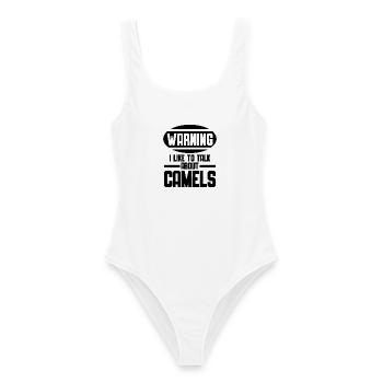 Kamel Humor Spruch - Frauen Badeanzug - Weiß - Vorne - AI Model Female 172 dark (172cm)