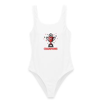 Champions Pokal Wappen Logo - Frauen Badeanzug - Weiß - Vorne - AI Model Female 172 dark (172cm)