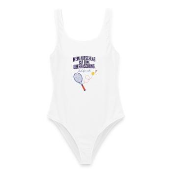 Aufschlag Überraschung Auch für mich Tennis - Frauen Badeanzug - Weiß - Vorne - AI Model Female 172 dark (172cm)