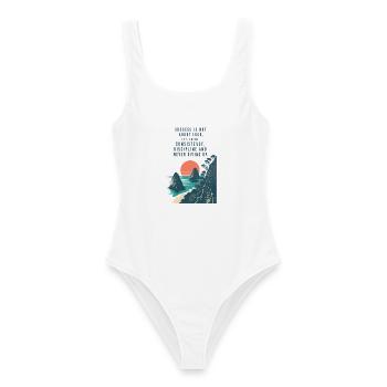 Motivational Quote Erfolg Mindset - Frauen Badeanzug - Weiß - Vorne - AI Model Female 172 dark (172cm)