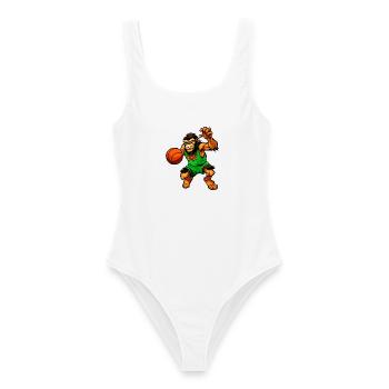 Schimpansen Basketballerin / Basketball Affe - Frauen Badeanzug - Weiß - Vorne - AI Model Female 172 dark (172cm)