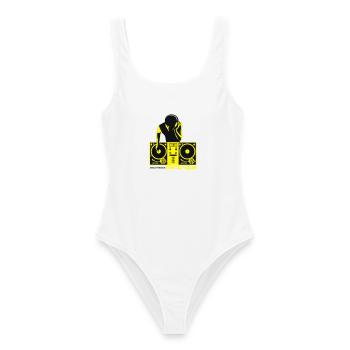discotheque electrique - Frauen Badeanzug - Weiß - Vorne - AI Model Female 172 dark (172cm)