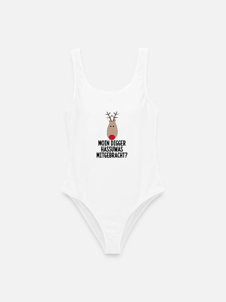 lustige Weihnachten - Frauen Badeanzug - Weiß