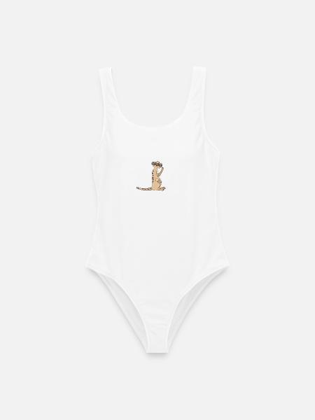 Erdmännchen Geschenk - Frauen Badeanzug - Weiß