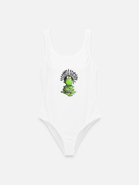 Häuptling Frosch - Indianer - Frauen Badeanzug - Weiß