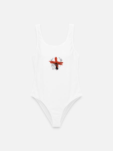 Kreuzigung Jesus Art - Frauen Badeanzug - Weiß