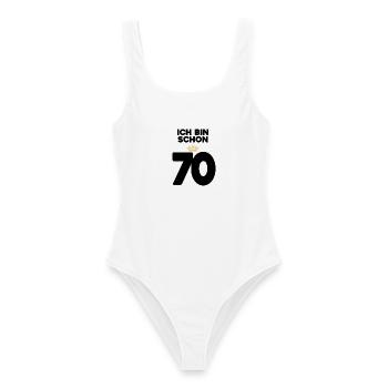 70 Geburtstag - 70 Jahre mit Krone - Frauen Badeanzug - Weiß - Vorne - AI Model Female 172 dark (172cm)