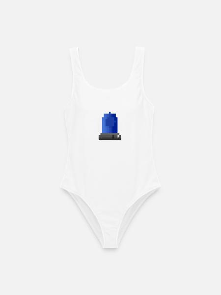 Blaulicht Sirene Pixelkunst - Frauen Badeanzug - Weiß