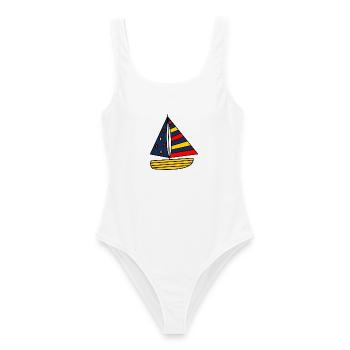 VACANCES. BONNES VACANCES. MAÎTRESSE. MAÎTRE. PROF - Maillot de bain femme - blanc - Devant - AI Model Female 172 dark (172cm)