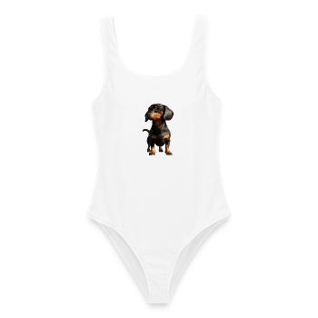 Teckel, Teckel, Teckel miniature, Dachshund Club, Teckel - Maillot de bain femme - blanc - Devant - AI Model Female 172 dark (172cm)
