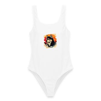 Rauque - Maillot de bain femme - blanc - Devant - AI Model Female 172 dark (172cm)