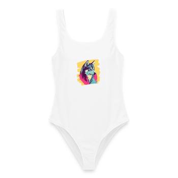 Rauque - Maillot de bain femme - blanc - Devant - AI Model Female 172 dark (172cm)