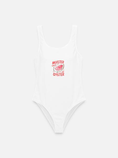 Moister Than An Oyster - Frauen Badeanzug - Weiß