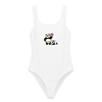 Panda Boxers Duo - Frauen Badeanzug - Weiß - Vorne - AI Model Female 172 dark (172cm)