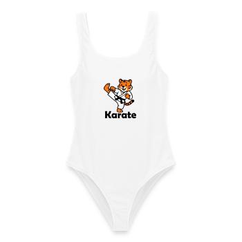 Karaté Tigre - Maillot de bain femme - blanc - Devant - AI Model Female 172 dark (172cm)