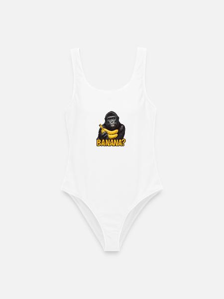 Gorilla mit Bananen - Frauen Badeanzug - Weiß