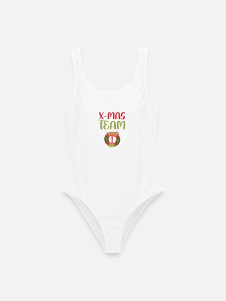 X-Mas Team - Frauen Badeanzug - Weiß