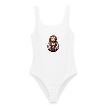 Matriochka en russe Matriochka Poupée Russe - Maillot de bain femme - blanc - Devant - AI Model Female 172 dark (172cm)