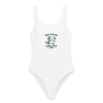 Axolotl disant un mème Humour Petites jambes drôles - Maillot de bain femme - blanc - Devant - AI Model Female 172 dark (172cm)