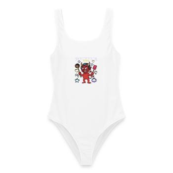 Diable de la cuisine de Devil’s Kitchen - Maillot de bain femme - blanc - Devant - AI Model Female 172 dark (172cm)