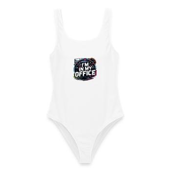 Je suis dans mon bureau - Maillot de bain femme - blanc - Devant - AI Model Female 172 dark (172cm)