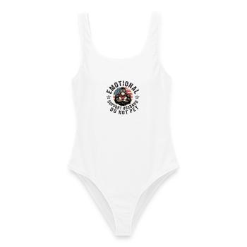 Emotional Support Husband Do Not Pet - Women's Swimsuit - white - Front - AI Model Female 172 dark (172cm)