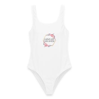Best Data Analyst – Analystin Geschenk - Frauen Badeanzug - Weiß - Vorne - AI Model Female 172 dark (172cm)