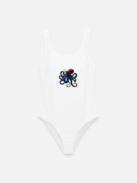 Oktopus Kraken Tintenfisch Meer Süßer Oktopus - Frauen Badeanzug - Weiß