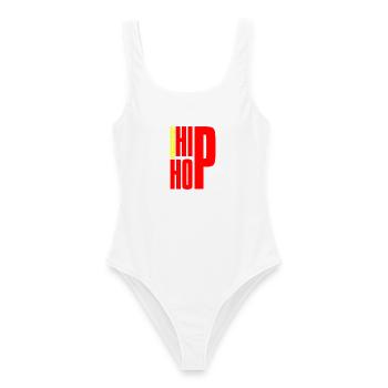 Hip Hop Dancer Bold Red Stacked Typography - Frauen Badeanzug - Weiß - Vorne - AI Model Female 172 dark (172cm)