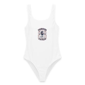 Fun 4th of July barbecue party of the founding fathers - Women's Swimsuit - white - Front - AI Model Female 172 dark (172cm)