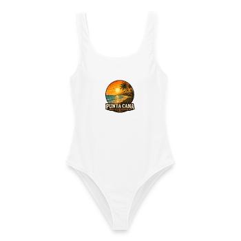 Punta Cana Dominikanische Republik Karibik Urlaub - Frauen Badeanzug - Weiß - Vorne - AI Model Female 172 dark (172cm)