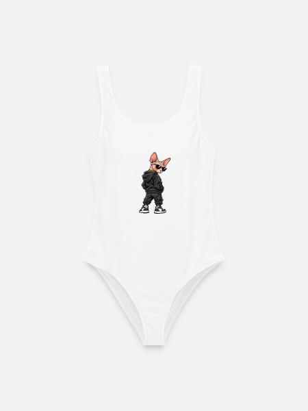Cooler Gangster Sphinx Katze Streetwear - Frauen Badeanzug - Weiß