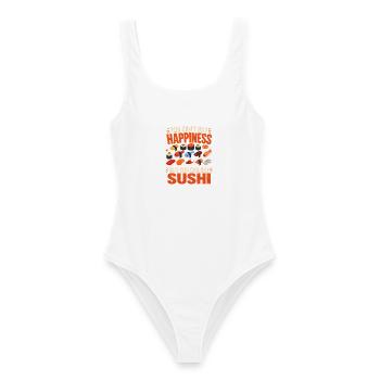 Sushi lustiges Sushi Geschenke - Frauen Badeanzug - Weiß - Vorne - AI Model Female 172 dark (172cm)