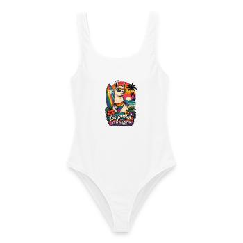 Lama pride too proud to be bothered queer identity - Frauen Badeanzug - Weiß - Vorne - AI Model Female 172 dark (172cm)